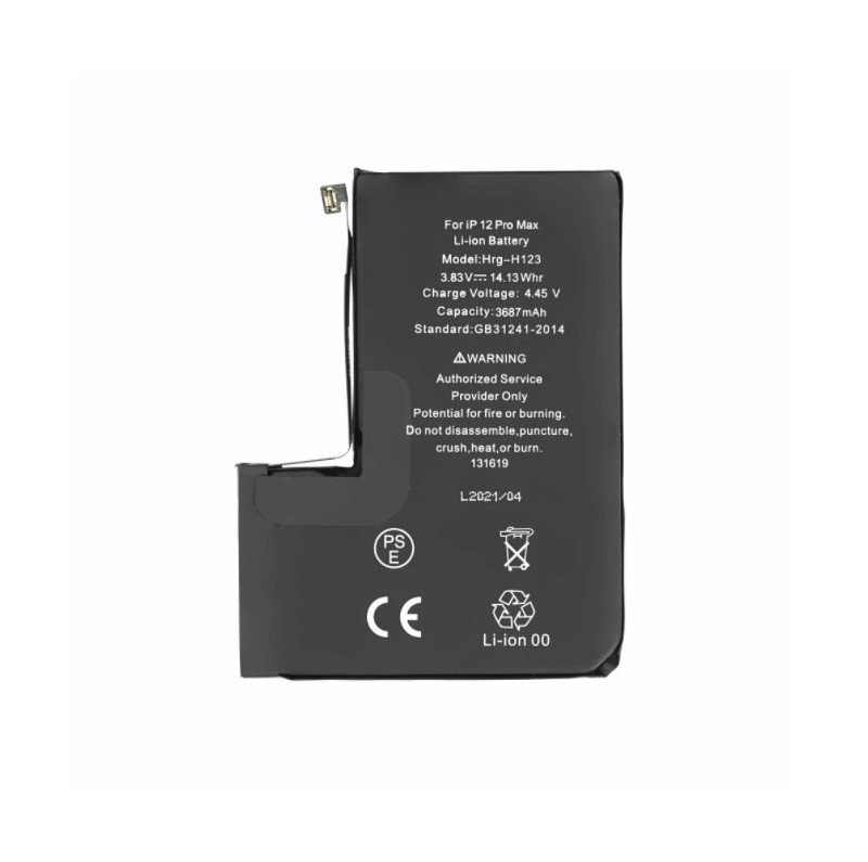 Battery Replacement for iPhone 12 Pro Max A2410 A2411 A2412 A2342 3687mAh High Capacity 0 Cycle with Professional Repair Tools Kit 