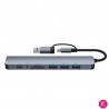 Estación Multifunción Dock USB + Tipo-C HUB, con Adaptador de Conector de Audio de 3,5mm y Lector de Tarjetas Micro SD (8 en 2)