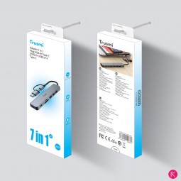 Estación Multifunción Dock USB + Tipo-C HUB, con Adaptador de Conector de Audio de 3,5mm y Lector de Tarjetas Micro SD (8 en 2)