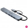 Estación Multifunción Dock USB + Tipo-C HUB, con Adaptador de Conector de Audio de 3,5mm y Lector de Tarjetas Micro SD (8 en 2)