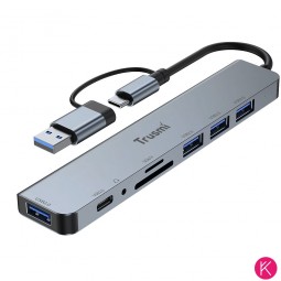 Estación Multifunción Dock USB + Tipo-C HUB, con Adaptador de Conector de Audio de 3,5mm y Lector de Tarjetas Micro SD (8 en 2)