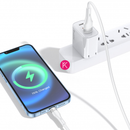 Cable Lightning a USB A - 1m Blanco - Carga Rápida 15W - Klicfon
