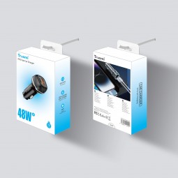 Cabezal de Carga para Coche con 2 Puertos: Tipo-C y USB-A - Klicfon
