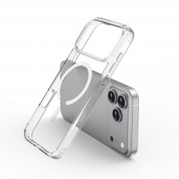 Funda transparente con carga inalámbrica magnética Magsafe iPhone 17 Pro Max A3526, A3257, A3525, A3527 (TPU + PC) - Klicfon