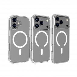 Funda transparente con carga inalámbrica magnética Magsafe iPhone 17 Pro Max A3526, A3257, A3525, A3527 (TPU + PC) - Klicfon