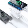 Cabezal de carga Rápida GaN 3 Puertos: Tipo-C + Lightning + USB-A (65W) - Klicfon