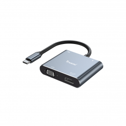 Estación HUB, con Conexión HDMI, VGA, USB y Tipo-C (4 en 1) - Klicfon
