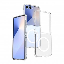 Funda transparente con carga inalámbrica magnética Magsafe Samsung Z Flip 7 F766B (TPU + PC) - Klicfon